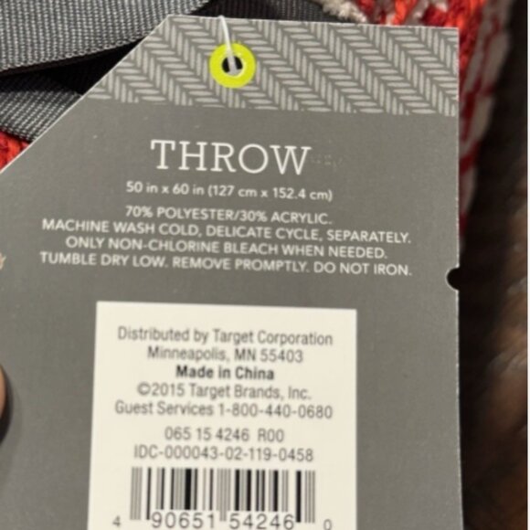 NEW Target Threshold Knit Fringed Throw Blanket 50x60” | Holiday Red White Plaid - Picture 2 of 6
